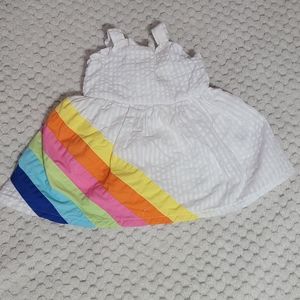 A white dress with multiple colors